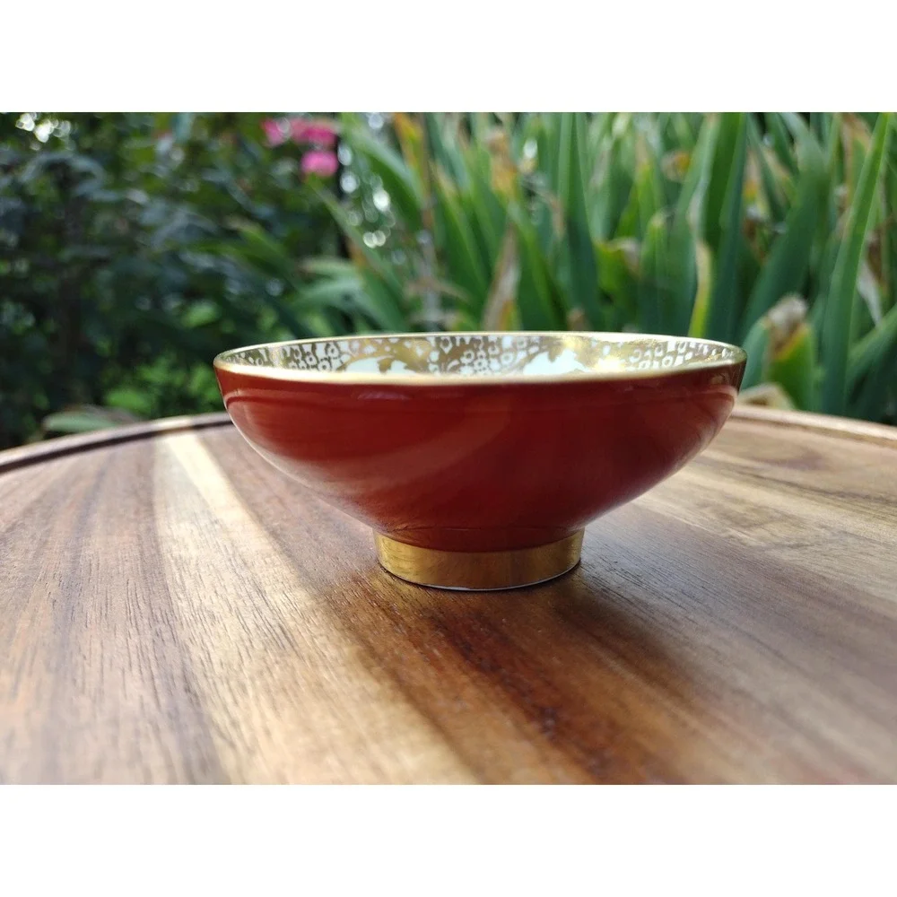 Paragon Fine Bone China Bowl with Floral and Gilt Design RED